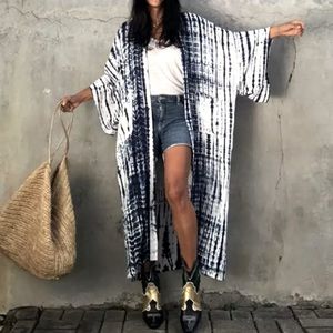 Chic Navy and White Women's Swim Coverup